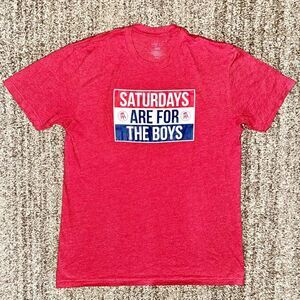 Saturdays Are For The Boys Men's Graphic Golf Tee T-Shirt in Red Size Large